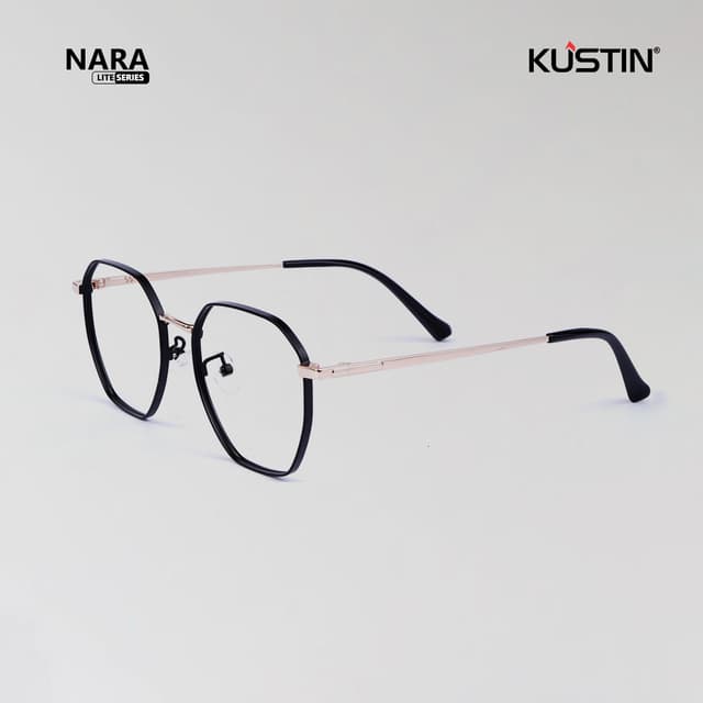 Kustin – NARA | Frame Kacamata Unisex Elegan Stylish Ringan - BLACK GOLD